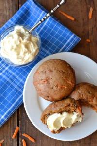 Carrot Cake Muffins with Maple Cream Cheese