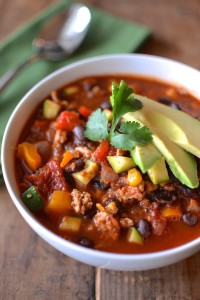 Kicked Up Black Bean Turkey Chili